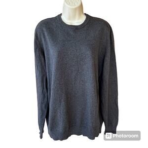 Kirra 100% Cotton Crew Neck Sweater Tight Knit Light Weight Charcoal Womens XL